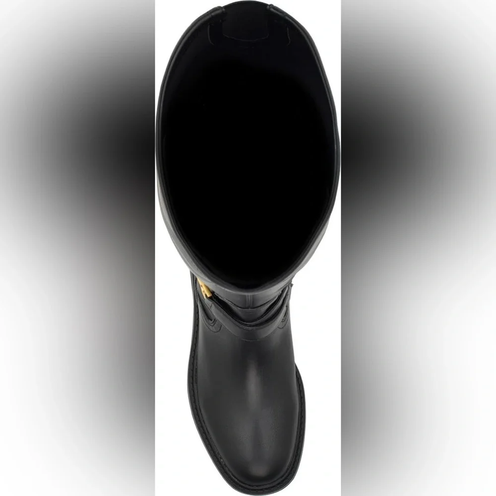 NWOT Guess Jellio Black Over-the-Knee Boots with Gold Accent